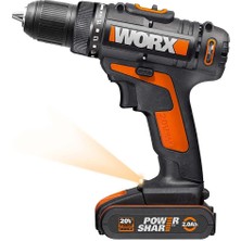 Worx WX101.1 20VOLT/1.5AH. Li-Ion Çift Akülü  Şarjlı Matkap