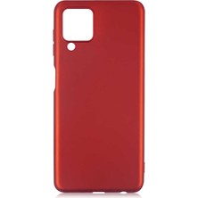 Case 4U Samsung Galaxy M22 Kılıf Klasik Mat Renkli Yumuşak Premier Silikon Kırmızı