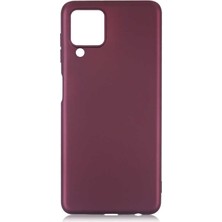 Case 4U Samsung Galaxy M22 Kılıf Klasik Mat Renkli Yumuşak Premier Silikon Mürdüm