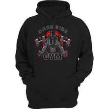 Remonz Star Wars Darth Vader Dark Side Gym Baskılı Siyah 3 Ipl. Şardonlu Kalın (600 Gr.) Içi Polar Kapüşonlu Sweatshirt Hoodie