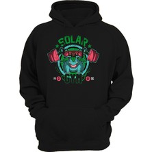 Remonz Pokemon Venusaur Gym Baskılı Siyah 3 Ipl. Şardonlu Kalın (600 Gr.) Içi Polar Kapüşonlu Sweatshirt Hoodie
