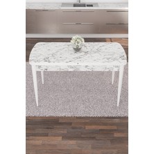 Canisa Concept Eva Serisi, 80X132  Açılabilir Mdf Mutfak Masası, Yemek Masası, Doğal Gürgen Ayak