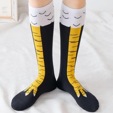 Bgk  Tekli Unisex Tavuk Ayağı Desenli Dizaltı Çorap