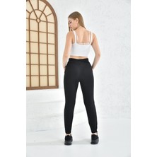 Anka Women Kadın Çelik Örme Paça Lastikli Jogger Pantolon Siyah Anka Women