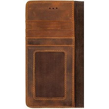 Gpack Apple iPhone 13 Pro Kılıf Hakiki Deri Cüzdan Gizli Mıktanıslı Siyah