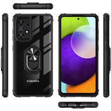 Gpack Samsung Galaxy A52S 5g Kılıf Tank Motta Standlı Yüzüklü Mıknatıslı Siyah