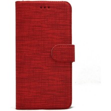 Gpack Apple iPhone 13 Kılıf Standlı Kartvizitli Exclusive Spor Cüzdan Kırmızı