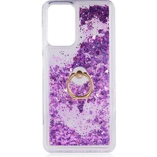 Case Street Samsung Galaxy A52S 5g Kılıf Milce Sulu Yüzüklü Silikon Arka Kapak Mor