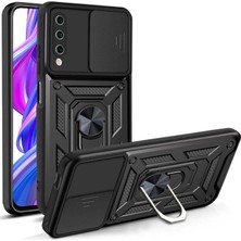 Case Street Vivo Y20 Kılıf Tank Aramid Sürgülü Vega Yüzüklü Siyah