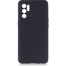 Case Street Oppo Reno 6 4g Kılıf Korumalı Mat Soft Premier Silikon+Nano Glass Siyah