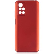 Case Street Xiaomi Redmi 10 Kılıf Korumalı Mat Soft Premier Silikon+Nano Glass Kırmızı