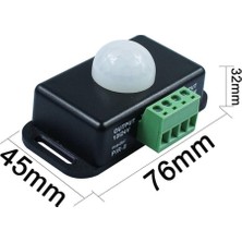 Aciko Hareket Sensörü Dc 12V 24V Pır Dedektör Hareket Sensörlü