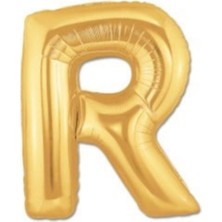 R Harfi Altın Renk Folyo Balon 100 cm