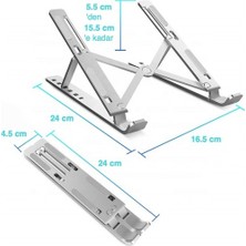 Asfal Alüminyum Notebook/laptop Tablet Standı Katlanabilir 6 Kademeli Metal Tasarım