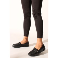 Rovigo   Siyah Cilt  Kadın Konfort Ayakkabı