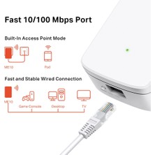 Mercusys ME10, N300 Mbps, 1× 10/100 Ethernet Bağlantı Noktası, Dahili Access Point Modu, Tek Tuşla Kolay Kurulum, Mobil Uygulama Desteği, Wi-Fi 4 Menzil Genişletici