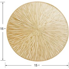 Tianyeda 6'lı Su Geçirmez Silinebilir Yuvarlak Yemek Masası Için Servis Altlık Seti - Altın (Yurt Dışından)