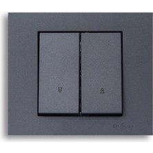 Ovivo Grano Füme Jaluzi (Panjur) Kumanda Anahtarı + Çerçeveli