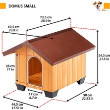 Ferplast Domus Ahşap Çatılı Köpek Kulübesi Small 61X74,5X55 cm