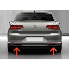 Solarex Volkswagen Passat B8 2014-2019 Egzoz Çıkışı 2 Parça Krom Paslanmaz Çelik