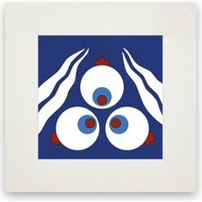 Anadolia Çintemani Beyaz Çerçeveli Seramik Pano