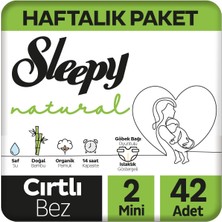 Sleepy Natural Haftalık Paket Bebek Bezi 2 Numara Mini 42 Adet