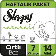 Sleepy Natural Haftalık Paket Bebek Bezi 7 Numara Xxlarge 14 Adet