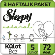 Sleepy Natural 3 Haftalık Paket Külot Bez 5 Numara Junior 72 Adet