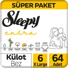 Sleepy Extra Günlük Aktivite Süper Paket Külot Bez 6 Numara Xlarge 64 Adet
