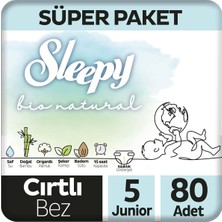 Sleepy Bio Natural Süper Paket Bebek Bezi 5 Numara Junior 80 Adet