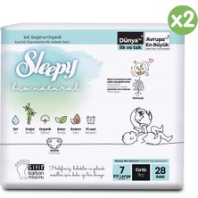 Sleepy Bio Natural Süper Paket Bebek Bezi 7 Numara Xxlarge 56 Adet
