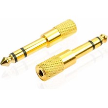 Aldım Geldi 6.3 mm Stereo Erkek-3.5 mm Stereo Dişi Gold Jack Fiş Çevirici