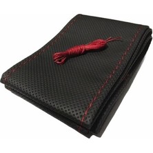 Gürler Oto Aksesuar Direksiyon Kılıfı Dikişli Yumuşak Noktalı Kırmızı Ipli (10,5cm)