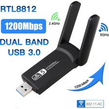 Semgiller Kablosuz Wifi Alıcı AC1200 Mbps Dual Band USB 3.0 Adaptör