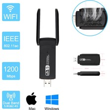 Semgiller Kablosuz Wifi Alıcı AC1200 Mbps Dual Band USB 3.0 Adaptör