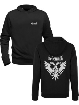 Alfa Tshirt Behemoth Tasarımlı Baskılı Siyah Ön Arka Baskılı Çocuk Sweatshirt