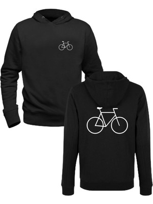 Alfa Tshirt Bisiklet Tasarımlı Baskılı Siyah Ön Arka Baskılı Çocuk Sweatshirt