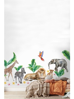 Kt Grup Tropikal Safari 3xl Çocuk Odası Duvar Sticker Seti