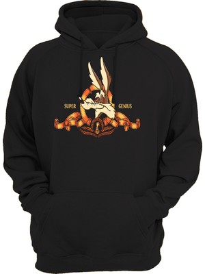 Remonz Coyote Baskılı 3 Ipl. Şardonlu 600 Gr. Siyah Kapüşonlu Sweatshirt