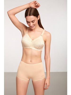 Kom Basic Pamuklu Şort Külot Ten