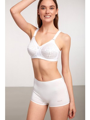 Kom Basic Pamuklu Şort Külot Beyaz