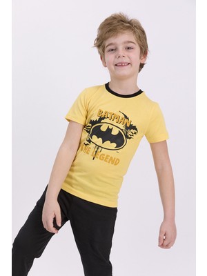 Batman Lisanslı Sarı Erkek Çocuk Pijama  Takımı