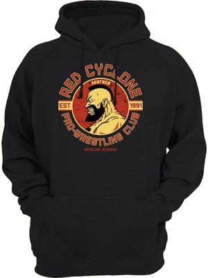 Remonz Street Fighter Zangief Gym Baskılı Siyah 3 Ipl. Şardonlu Kalın (600 Gr.) Içi Polar Kapüşonlu Sweatshirt Hoodie