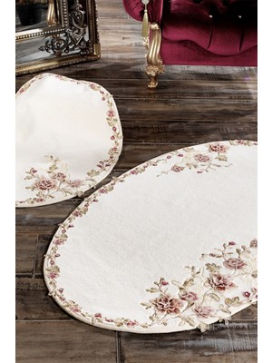 Zebra Casa Azur Capp/Bordo Ikili Oval Paspas Takımı