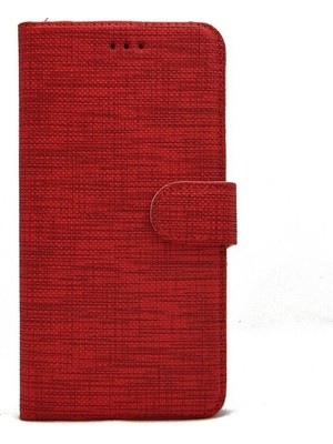 Gpack Apple iPhone 13 Mini Kılıf Standlı Kartvizitli Exclusive Spor Cüzdan Kırmızı