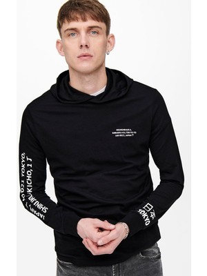 Only&Sons Onswf Dean Ls Tee Hoodie Exp Black