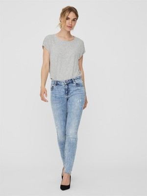 10240041 VERO MODA VMLYDIA LR SKINNY DEST RAW LI342 GA