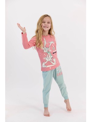 Bugs Bunny Lisanslı Snow Coral Kız Çocuk Pijama Takımı