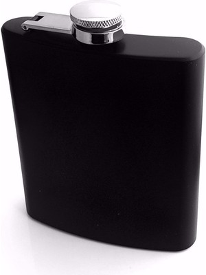 Mobgift 6 Oz Çelik Cep Matarası (Siyah)