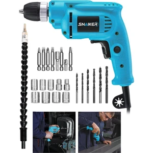 450 Watt 10 mm Bakir Sargili Darbesiz Vidalama Matkap + 24 Parça Set